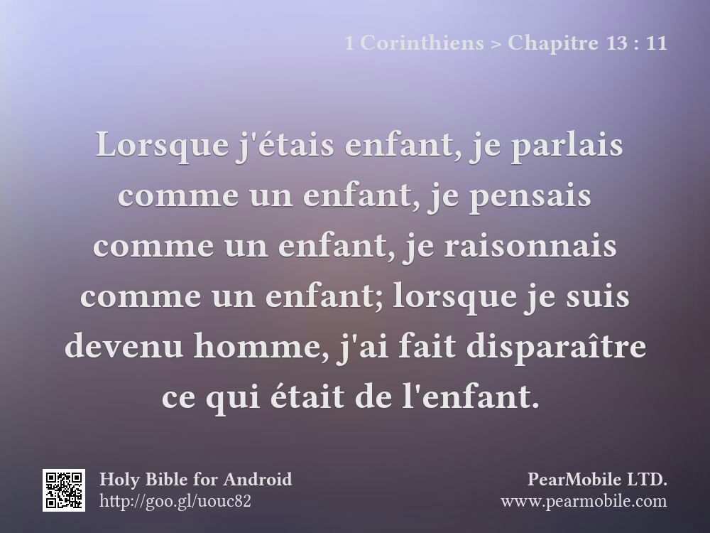 1 Corinthiens, Chapitre 13:11
